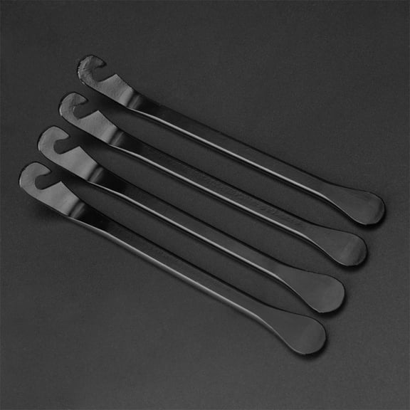 DEEPCRAFF 4-Pack Black Metal Bike Tire Levers with Chamfered Tips, Tire Removal Tools for Easy Maintenance