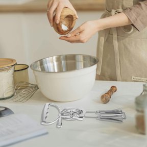 DEEPCRAFF 4Pcs Manual Rotary Egg Beater Set Handheld Whisk Silicone Brush Spatula Kitchen Tools for Baking