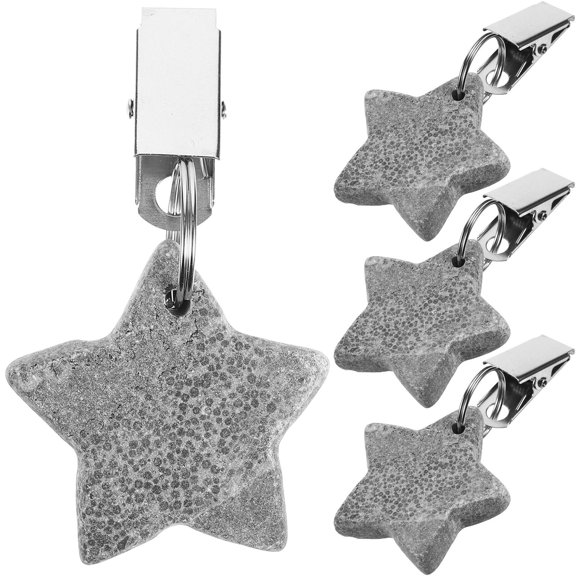 DEEPCRAFF 4Pcs Multi Functional Metal Tablecloth Weights in Grey with Romantic Star Shape