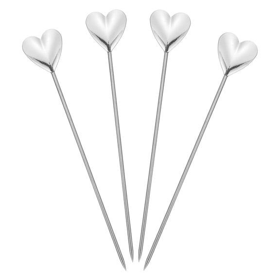 DEEPCRAFF Stainless Steel Fruit Forks 4pcs Heart Shaped for Bread and Cake