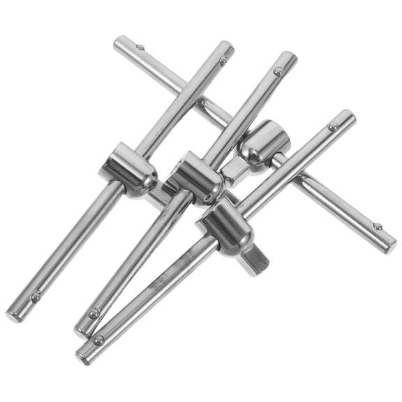 DEEPCRAFF Steel Sliding Drive Handle, Car Engine Bay Socket Extension, Plated Silver, 4Pcs