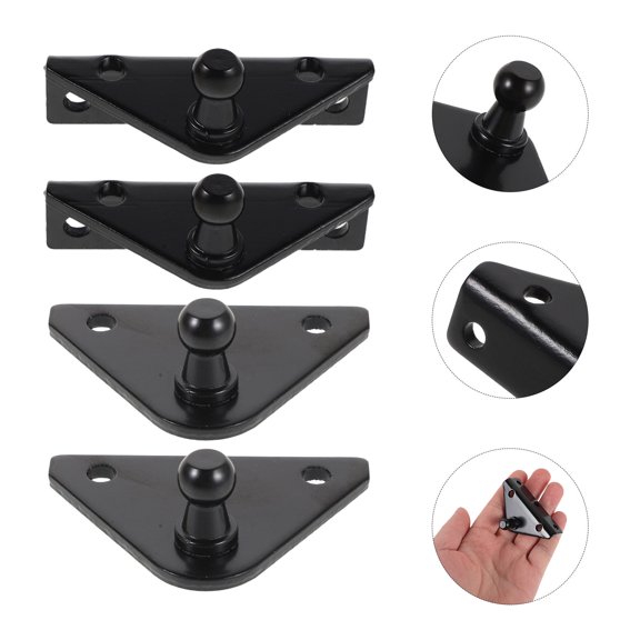 DEEPCRAFF 4Pcs Quick Install Ball Stud Mounting Bracket for 10Mm Gas Struts Durable Black Steel Design