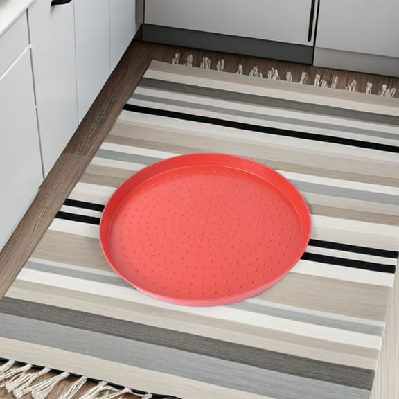 DEEPCRAFF 4Pcs Red Plastic Chicken Starter Plate Set with Non Slip Bottom for Easy Poultry Feeding