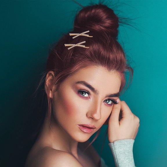 DEEPCRAFF 4Pcs Rhinestone Hair Clips X Shaped Metal Hairpins Assorted Color for Elegant Decoration