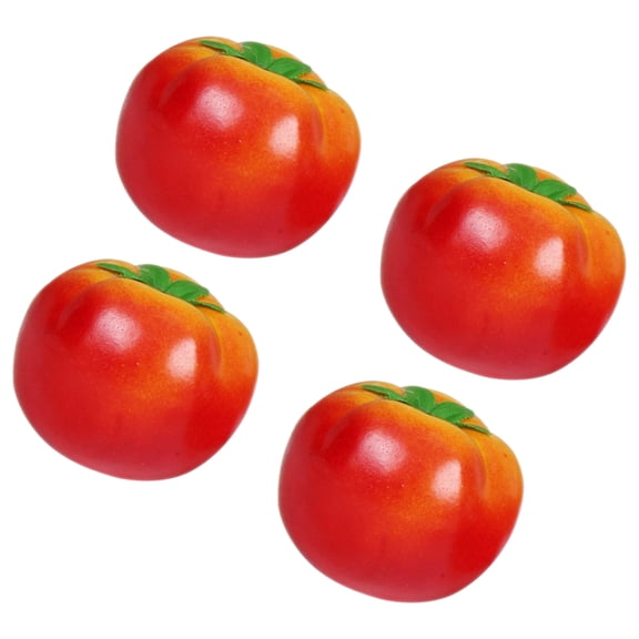 DEEPCRAFF 4Pcs Simulated Tomato Home Decoration Lifelike Tomato Shape Red Color Foams 9.0X9.0X8.0In