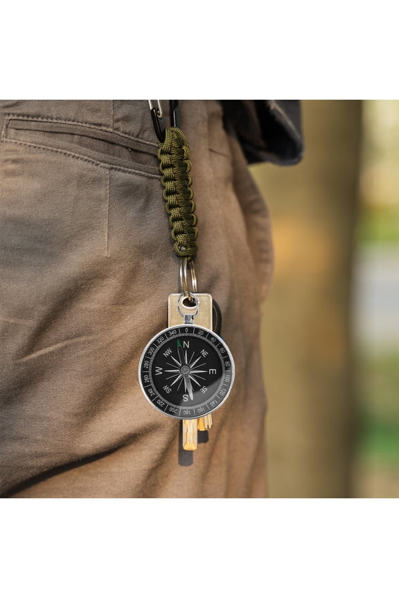 4-Pack Small Portable Aluminum Alloy Keychain Compass for Outdoor Hiking Camping Adventures