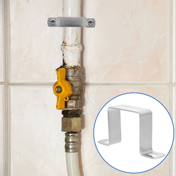 DEEPCRAFF 4-Pack Plated Stainless Steel U-Clamp Pipe Brackets Hose Fasteners for Secure Plumbing