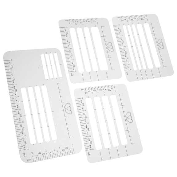 DEEPCRAFF 4Pcs Stencil Template Light Grey for Letter Writing with Four Different Line and Column Styles