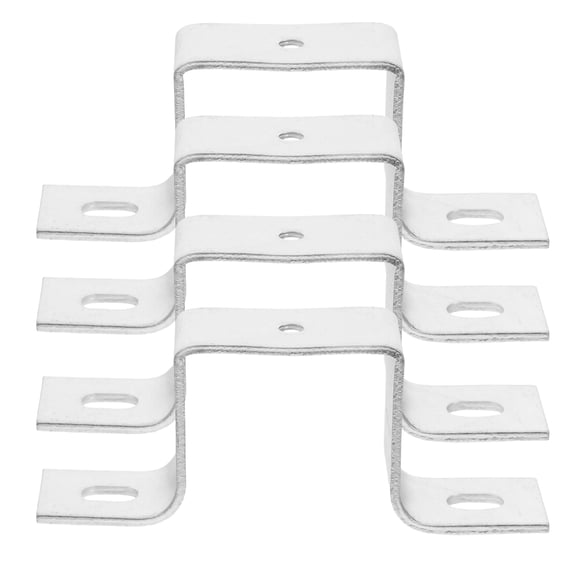 DEEPCRAFF Stainless Steel U Clamp Brackets Plated Silver for Home Use Sturdy and Reliable 4Pcs