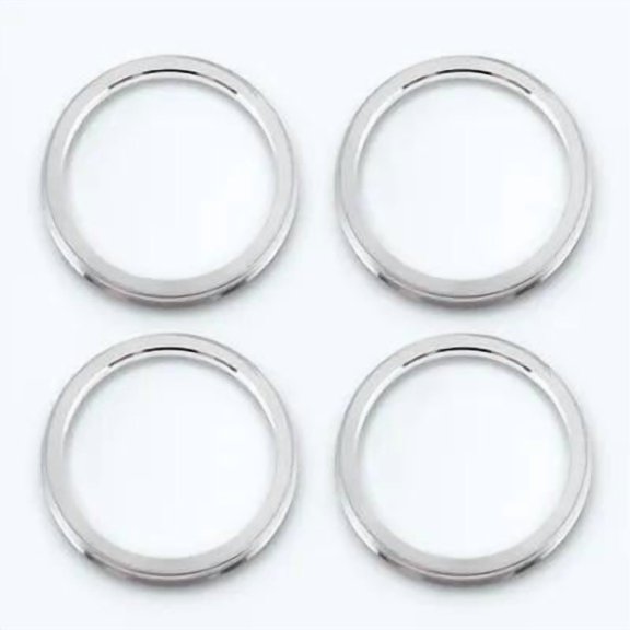 DEEPCRAFF 4Pcs Tire Hub Centric Rings Plated Silver Metal Center Bore Adapter for Wheel Hub Decor