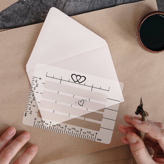 DEEPCRAFF 4Pcs Envelope Lettering Guide Template Clear Plastic for Writing Practice