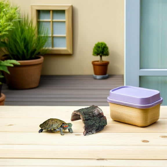 DEEPCRAFF Naturalistic Resin Turtle Basking Area Multi-Color for Aquarium Decoration