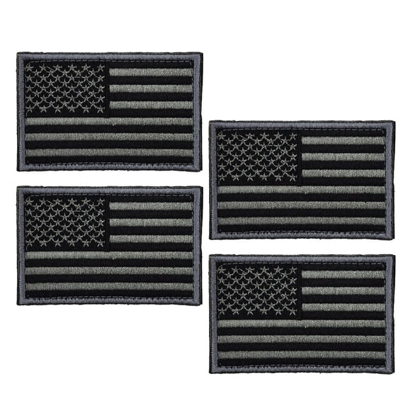 DEEPCRAFF 4Pcs Usa Flag Patch Dark Grey Self Adhesive for Garment Decoration Military Gear