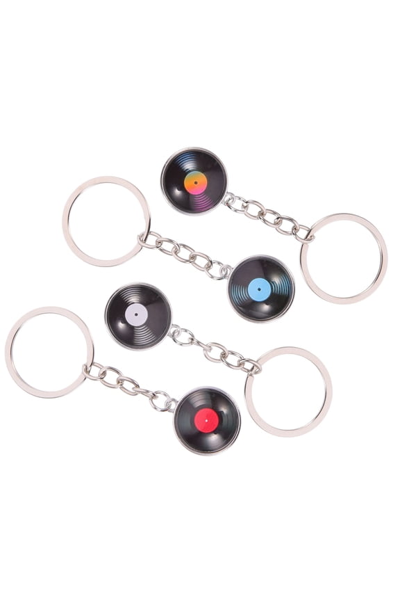Creative Metal Vinyl Record Keychain Assorted Color for Decor