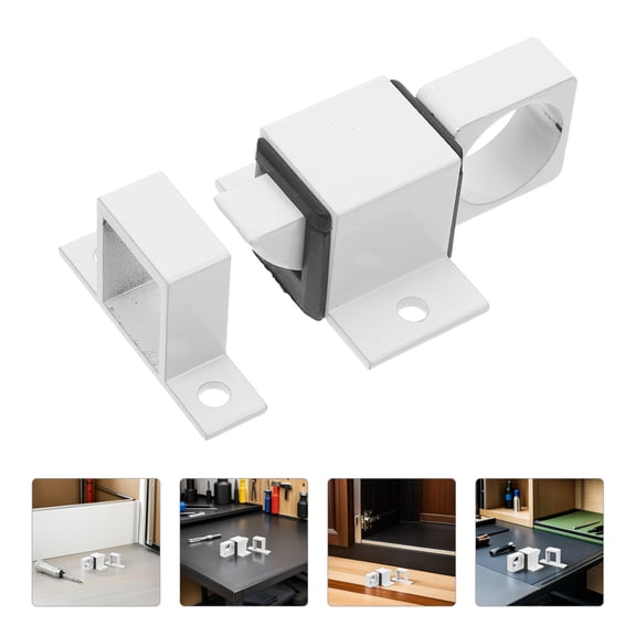 DEEPCRAFF 4Pcs Automatic Spring Latch White Aluminum Alloy Self Closing Door Lock for Cabinet Security