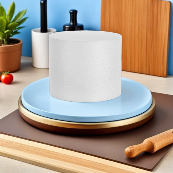 DEEPCRAFF 4-Pack White Foam Cake Dummies for Cake Decorating, Wedding Displays, Bakery Presentation, and Practice Models