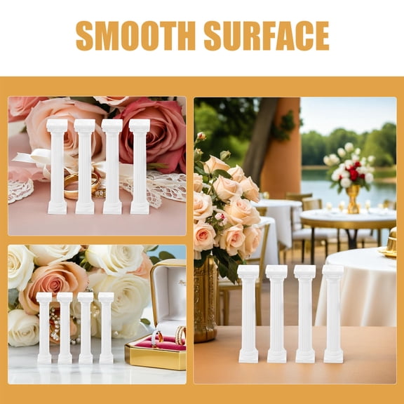 DEEPCRAFF Versatile White Ps Roman Column for Home and Garden Decor 4Pcs