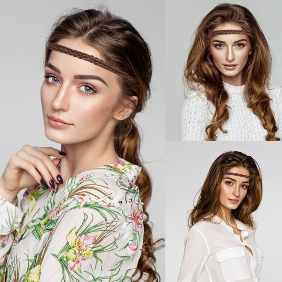 DEEPCRAFF 4Pcs Women Yoga Hair Bands Knot Elastic Hair Band Anti-slip Polyester Assorted Color