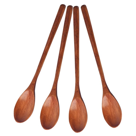DEEPCRAFF 4-Piece Wooden Spoons Set for Kitchen Cooking, Soup, Jam, Honey, Stirring, Mixing, Dessert, Hotel, School, Office Use