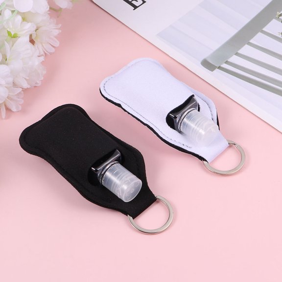 DEEPCRAFF 4Set Hand Bottle Refillable with White Neoprene Cover Portable Protective Bottle for Liquid