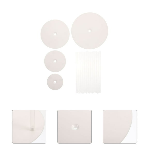 DEEPCRAFF 4-Piece White Multi-Layer Cake Support Kit with Plastic Rods for Wedding, Birthday, Party Cake Decorating