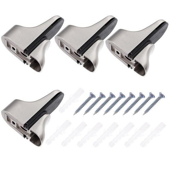 DEEPCRAFF 4Pcs Small Adjustable Plated Silver Shelf Brackets Zinc Alloy for Kitchen Bathroom Bedroom Furniture