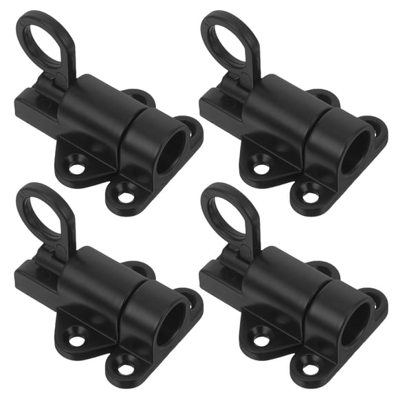 DEEPCRAFF 4-Pack Heavy Duty Black Aluminum Alloy Self-Closing Door Latches with Screws for Secure Door Installation