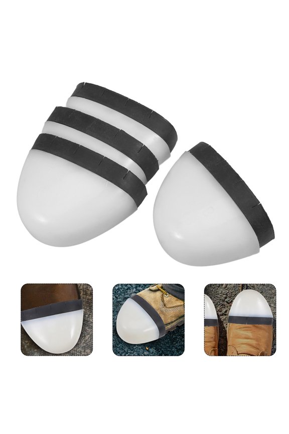 4pcs Toe Caps For Work Shoes Plastic White Anti Crushing Protection For Workers
