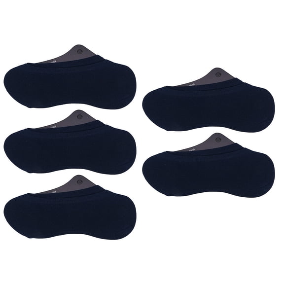 DEEPCRAFF 5 Pairs Men's Breathable Navy Invisible Socks with Anti- Grip, Comfortable and