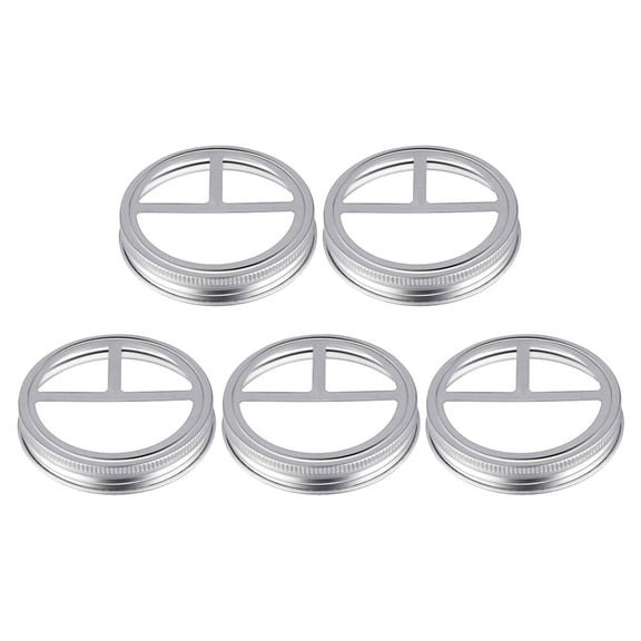 DEEPCRAFF 5Pcs Metal Jar Lid with Toothbrush and Toothpaste Holder for Bathroom Vanity Storage