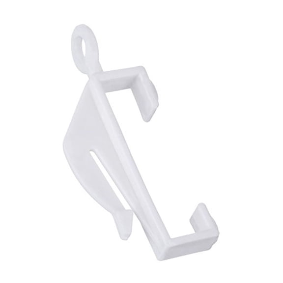 DEEPCRAFF 50Pcs White Plastic Curtain Hooks Bean Sprout Shape Rod Slides for Standard Traversing Rods