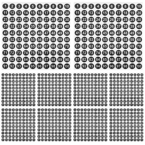 DEEPCRAFF 50 Sheets Black Self-Adhesive Number Stickers for Classroom and DIY Handmade Projects