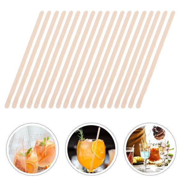 DEEPCRAFF 500Pcs Wood Drink Stirrer Sticks Durable Coffee Tea Stir Bars for Home Kitchen