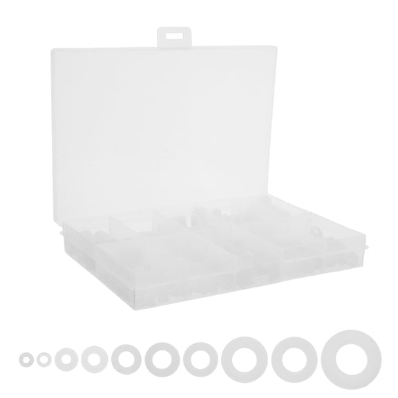DEEPCRAFF 500-Piece White Nylon Flat Washer Set for Hardware Repair, Home Improvement, Construction, and Projects
