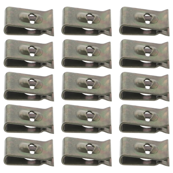 DEEPCRAFF 50-Pack U-Shaped Car Clips for Mudguard Installation and Removal, Iron Fasteners 0.59x0.39x0.12 Inches