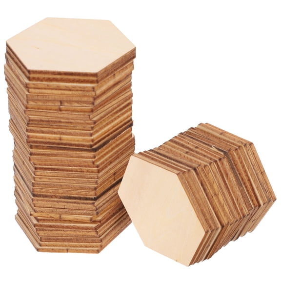 DEEPCRAFF 50Pcs Strong Beech Wood Hexagon Cutouts for Wedding Decorations