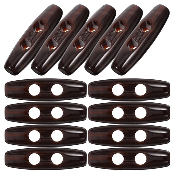 DEEPCRAFF Classic Coffee Acrylic Horn Buttons - Easy Fastening for Coats