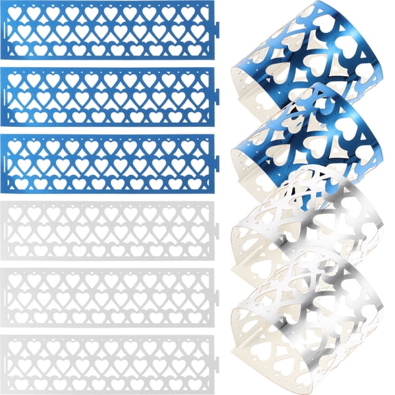 DEEPCRAFF 50Pcs Paper Napkin Rings Blue Folding Napkins Decor for Restaurants