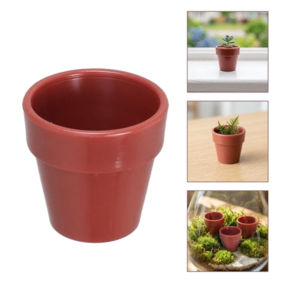 DEEPCRAFF 50Pcs Tiny Decorative Flower Pots Brown Clay Texture for Indoor Succulent Planters