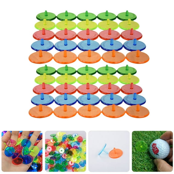DEEPCRAFF 50Pcs Round Plastic Golf Ball Markers Lightweight Wear Resistant Marking Tools for Golf Use