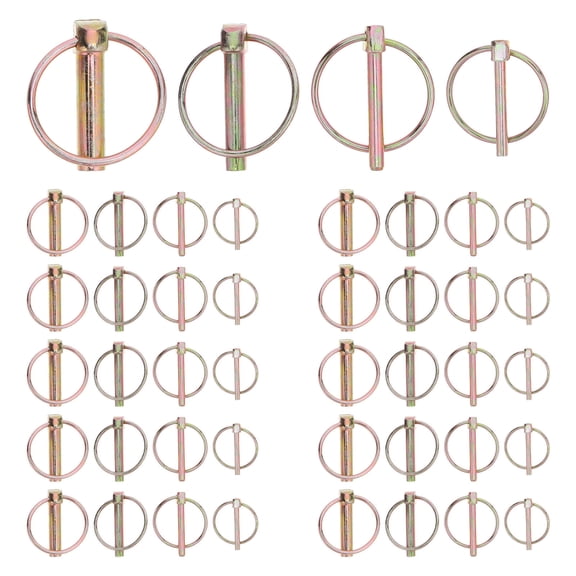 DEEPCRAFF 50Pcs Heavy Duty Locking Hitch Pins Carbon Steel Trailer Coupler Pins with Wire Safety Locks
