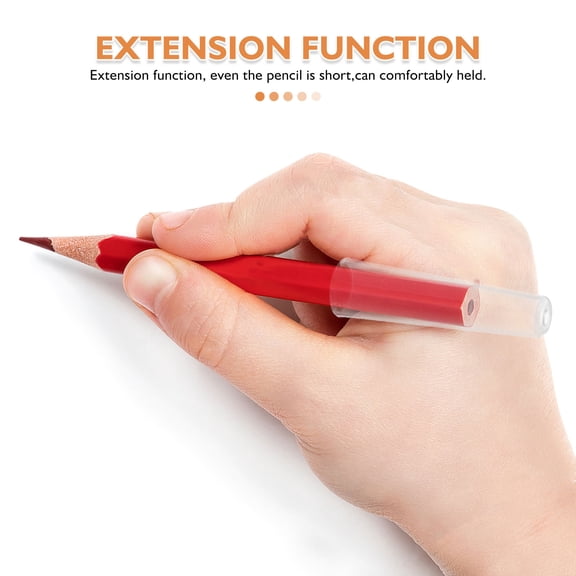 DEEPCRAFF 50Pcs Transparent Plastic Pencil Extender Caps Clear Pencil Tip Protectors for Stationery