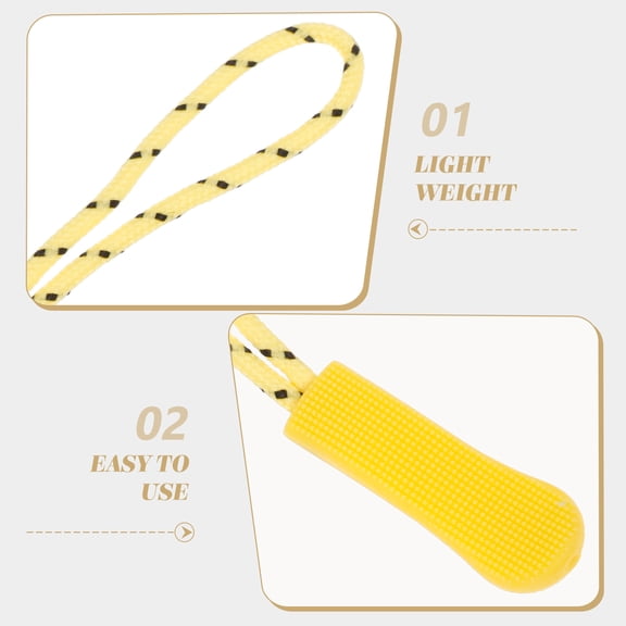 DEEPCRAFF Zipper Pull Tab Replacement Plastic Yellow 50Pcs Diy Projects