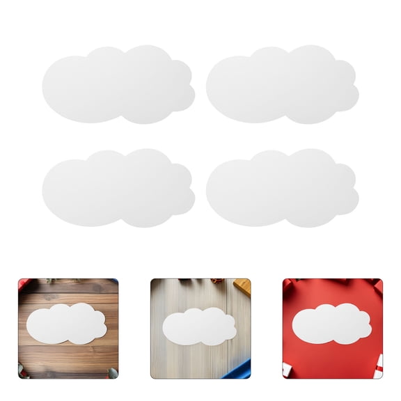 DEEPCRAFF 50Pcs White Cloud Cutouts for DIY Craft Paper Cardstock with Sturdy Paper Shapes for Classroom Wall Decor