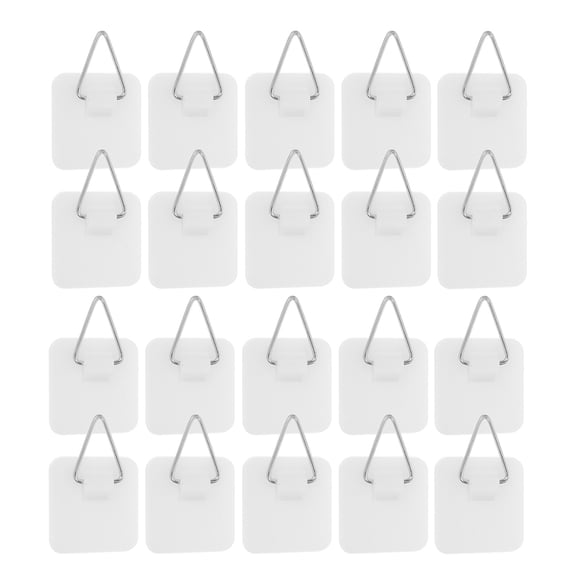 DEEPCRAFF 50Pcs White Adhesive Plate Hanging Discs for Wall Without Drill Damage