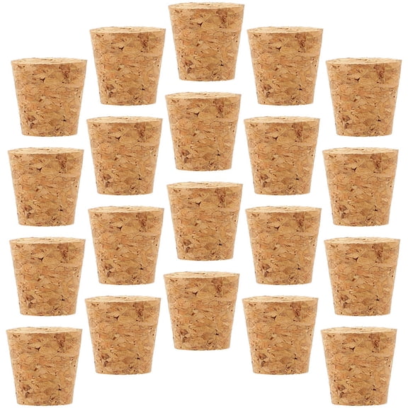 DEEPCRAFF 50Pcs Wine Bottle Corks Light Brown Wooden Cork Stoppers for Airtight Seal and Craft Projects