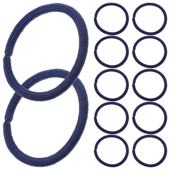 DEEPCRAFF 50pcs Hair Accessories Nylon Navy Blue Rubber Bands for Girls Use