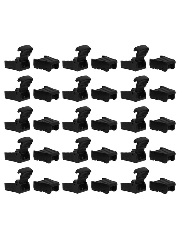 50 Pcs Black Nylon Cord End Buckles, Drawstring Toggle Clips for Backpack, Jacket, Hoodie Repair Accessories