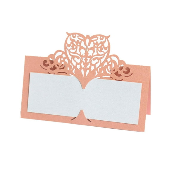 DEEPCRAFF 50pcs Wedding Party Seating Iridescent Paper Table Name Place Heart Shaped for Banquets