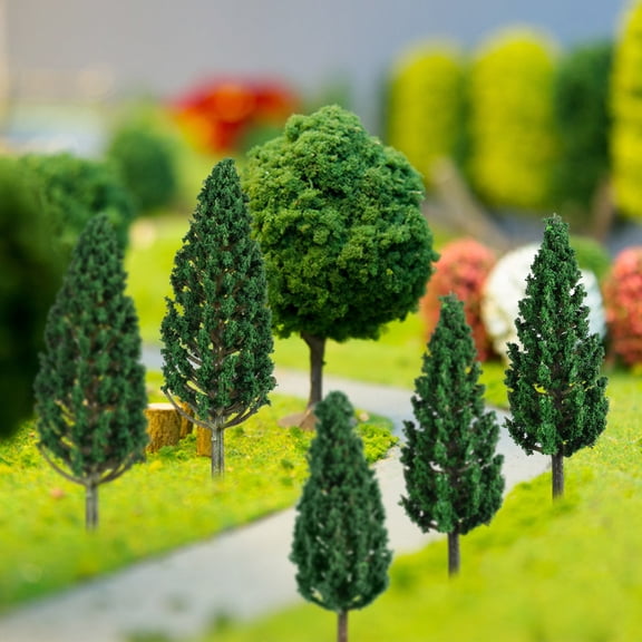 DEEPCRAFF 55Pcs Plastic Model Trees in Assorted Color for Model Train Scenery and Diorama Supplies